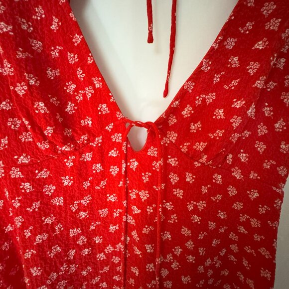 Bershka Red Floral Sleeveless Mini Dress – Size M - Picture 6 of 6